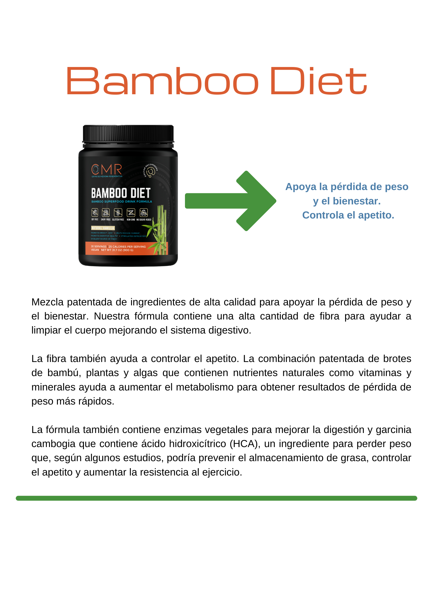 Bamboo Diet sabor vanilla